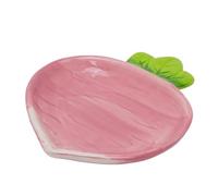 Carousel Home Ceramic Radish Snack Dish, 15cm Side Plate, Vegetable Shaped Tapas Plates for Appetisers, Serving Dish