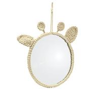 Carousel Home Children's Giraffe Mirror Woven Kids Bedroom Wall Mirror | Macrame Hanging Mirror For Nursery | Decorative Round Mirror For Child's Room - 35cm