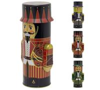 Carousel Home Christmas Nutcracker Cookie & Biscuit Tin | Fun 3D Nutcracker Soldier Storage Box | Festive Airtight Gift Tin - Colour Varies