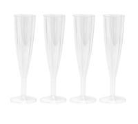 Carousel Home Clear Plastic Champagne Flutes | 4-Pack Disposable Champagne Glasses for Weddings, Parties & Celebrations | Elegant & Sturdy - 140ml