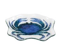 Carousel Home Coastal Glass Crab Serving Plate | Nautical Seafood Platter for Summer Dining & Coastal Decor - 26cm