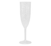 Carousel Home Dimple Effect Plastic Prosecco Glass | 22.5cm Reusable Clear Champagne Flute for Parties and Outdoor Events - 200ml