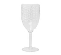 Carousel Home Dimple Effect Plastic Wine Glass | 20cm Reusable Clear Plastic Wine Goblet for Outdoor Parties and Events - 330ml