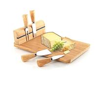 Carousel Home Elegant Wooden Charcuterie Board with Knife Set - Cheese Platter & Wooden Serving Tray for Meats and Snacks, 30x20x9 cm