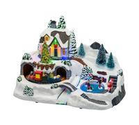 Carousel Home Enchanted Forest LED Christmas Scene | Animated Illuminated Village with Movement | Light-up Christmas Ornament - 37cm