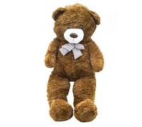 Carousel Home Giant Teddy Bear | Extra-large Teddy Bear with Bow | Soft Plush Big Stuffed Animal Toy for Kids Adults - 120cm ~ Chocolate