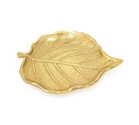 Carousel Home Gifts Elegant Gold Metal Leaf Trinket Dish | Aluminium Storage Display Vanity Tray | Botanical Jewellery Plate