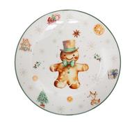 Carousel Home Gingerbread Christmas Side Plate | Ceramic Festive Tableware for Snacks, Desserts & Holiday Cheer - 19cm