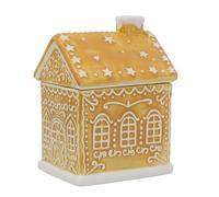 Carousel Home Gingerbread House Cookie Jar | Festive Ceramic Biscuit Barrel with Lid | Christmas Storage Pot for Treats & Sweets - 23cm