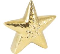 Carousel Home Gold Ceramic Christmas Star | Golden Star Ornament Festive Decoration Sideboards & Tables - 11cm