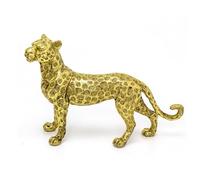 Carousel Home Gold Resin Leopard Ornament | Standing Leopard Statue Sculpture | 31cm Leopard Animal Figurine