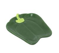 Carousel Home Green Bell Pepper Shaped Snack Plate, 16cm Ceramic Vegetable Side Dish for Tapas Summer Dining and Serving