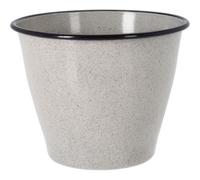 Carousel Home Grey Speckled Metal Plant Pot, 17cm Round Reactive Glaze Effect Outdoor Flower Pot, Planter for Garden