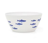 Carousel Home Large Nautical Salad Serving Bowl | Blue Fish Design Plastic Bowl for Outdoor Dining, BBQs & Parties | Durable Kitchen Tableware - 25x12cm