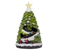 Carousel Home LED Christmas Tree | Rotating Train & Colourful Lights Christmas Scene | Light-up Festive Ornament - 38cm