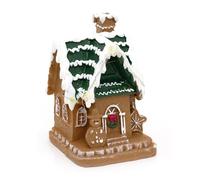Carousel Home LED Gingerbread House Ornament | Light-Up Mini Christmas House Decoration | Battery-Operated Gingerbread Village Ornament - 13cm
