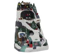 Carousel Home LED Ski Slope | Animated Light-up Winter Decoration with Moving Elements | Illuminated Christmas Scene - 30cm