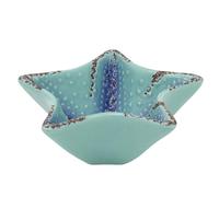 Carousel Home Medium Ceramic Starfish Trinket Bowl, 15cm Nautical Jewellery Dish, Blue Turquoise Ombre Glaze Coastal Ornament
