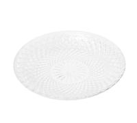 Carousel Home Medium Round Vintage Style Glass Decorative Tray, 20cm Diamond Cut Glass Plate Vanity Tray Candle Display Centrepiece