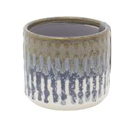Carousel Home Mini Blue Reactive Glaze Ceramic Plant Pot, 7cm Small Succulent Planter Indoor Cactus Plant Pot Cachepot
