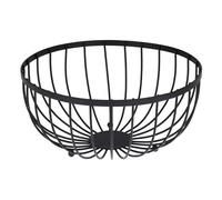 Carousel Home Modern Black Metal Fruit Bowl | Large Round Wire Basket for Kitchen Storage | Fruit & Vegetable Storage Basket - 25cm
