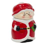 Carousel Home Mrs Claus Christmas Storage Jar | Ceramic Festive Cookie Jar Biscuit Barrel | Christmas Kitchen Storage Pot with Lid - 21cm