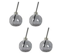 Carousel Home Pack of 4 Metallic Grey Christmas Drinking Jars | Tree Bauble Shaped Christmas Drinks Glass | Glass Drinking Jar with Straw