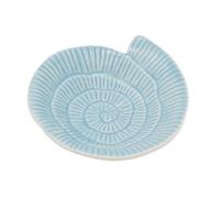 Carousel Home Pale Blue Ammonite Trinket Dish, 12cm Ceramic Nautical Jewellery Tray, Decorative Coastal Bowl