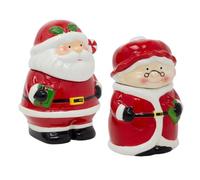 Carousel Home Santa and Mrs Claus Christmas Storage Jars | Ceramic Festive Cookie Jars Biscuit Barrels | Christmas Kitchen Storage Pots with Lid - 21cm