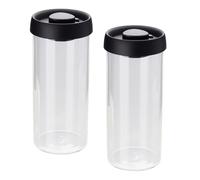 Carousel Home Set of 2 Glass Storage Jars with Vacuum Pump 1500ml | 24x10cm Food Storage Containers with Airtight Lid for Kitchen Storage | Glass Jars with Lid