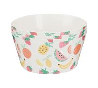 Carousel Home Set of 4 Fruit Design Plastic Picnic Bowls, 860ml Colourful Round Outdoor Bowls Camping BBQ Garden Dining Bowls