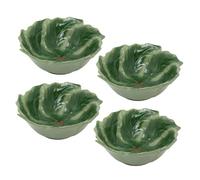 Carousel Home Set of 4 Reactive Glaze Holly Foliage Christmas Bowls | Festive Ceramic Bowls for Snacks, Soups & Desserts | Christmas Tableware - 220ml