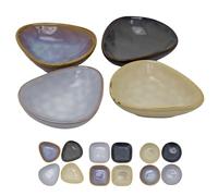 Carousel Home Set of 4 Reactive Glaze Snack Bowls, Ceramic Dipping Bowls for Nibbles Sauces and Tapas in Mixed Colours - Design Varies