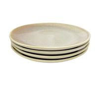 Carousel Home Set of 4 Sandstone Reactive Glaze Stoneware Plates, 19cm Ceramic Side Plates Rustic Dinnerware Microwave & Dishwasher Safe