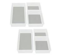 Carousel Home Set of 6 Drawer Organisers, Plastic Kitchen Drawer Tidy Storage Trays with Non Slip Base for Desk Bathroom Bedroom Storage