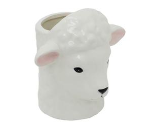 Carousel Home Sheep Ceramic Utensil Holder, 17cm 3D Farmhouse Kitchen Utensil Jar Cutlery Storage Pot