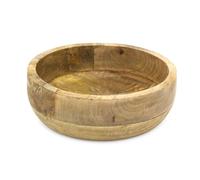Carousel Home Small Round Mango Wood Fruit Bowl | Rustic Wooden Serving Bowl | Handcrafted Snack Dish - 20cm
