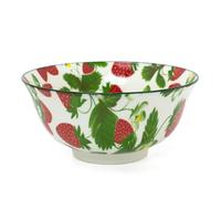 Carousel Home Strawberry Field Bowl | Vibrant Ceramic Serving Bowl with Strawberry & Floral Design | Colourful Stoneware for Cereal, Pasta, Salads or Snacks - 16cm