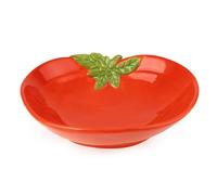 Carousel Home Tomato Shaped Bowl | 22cm Red Tomato Serving Dish for Salad Pasta | Ceramic Vegetable Bowl