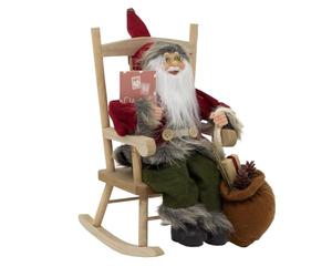 Carousel Home Traditional Santa Claus in Rocking Chair | Rustic Father Christmas Figurine | Nordic Santa Festive Ornament - 30cm