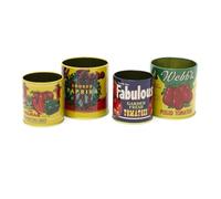 Carousel Home Webbs & El Toro Mini Mediterranean Replica Food Tin Set | 4 Small Vintage Style Decorative Storage Tins | Retro Mini Metal Storage Pots