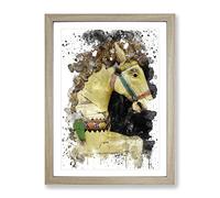 Carousel Horse Fairground No.1 V3 Modern Framed Print | A3 Oak Framed Wall Art | Ready to Hang | Modern Animal Picture | Living Room Bedroom Lounge Office