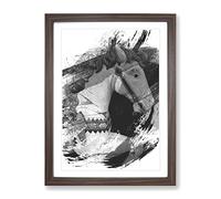 Carousel Horse Fairground Vol.1 V1 Modern Framed Wall Art Print, Ready to Hang Picture for Living Room Bedroom Home Office Décor, Walnut A3 (34 x 46 cm)