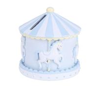 Carousel Piggy Bank Money Bank Children's Birthday Gift Money Box Gift Novelty Gift Box Resin - Blue