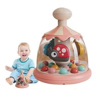 Carousel Toy - Kids Toys | Colourful Carousel Push and Spin Rotating Toys, Interactive Learning and Development with Sound Toy, Improve Hand Strength, Musical Toy - Kids Press Carousel Toy