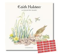 Carousel Worldwide 2027 Calendar with Stickers | Country Diary Edith Holden | 30.5x30.5 cm | Month to View | High Quality Images | Space for Notes | Marked with UK Holidays | For Home & Office