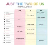 Carousel Worldwide 2027 Just the Two of Us Wall Planner, Month to View