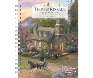 Carousel Worldwide 2027 Thomas Kinkade Lightposts for Living Diary, Week to View, Deluxe Wire-O