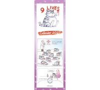 Carousel Worldwide 9 Lives 2027 Slim Wall Calendar, 12-Month Calendar, Cat-Themed Artwork & Quotes
