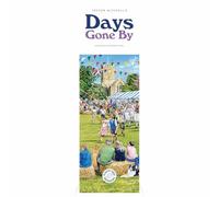 Carousel Worldwide Days Gone By by Trevor Mitchell 2026 Slim Wall Calendar - Nostalgic Illustrated Monthly Calendar